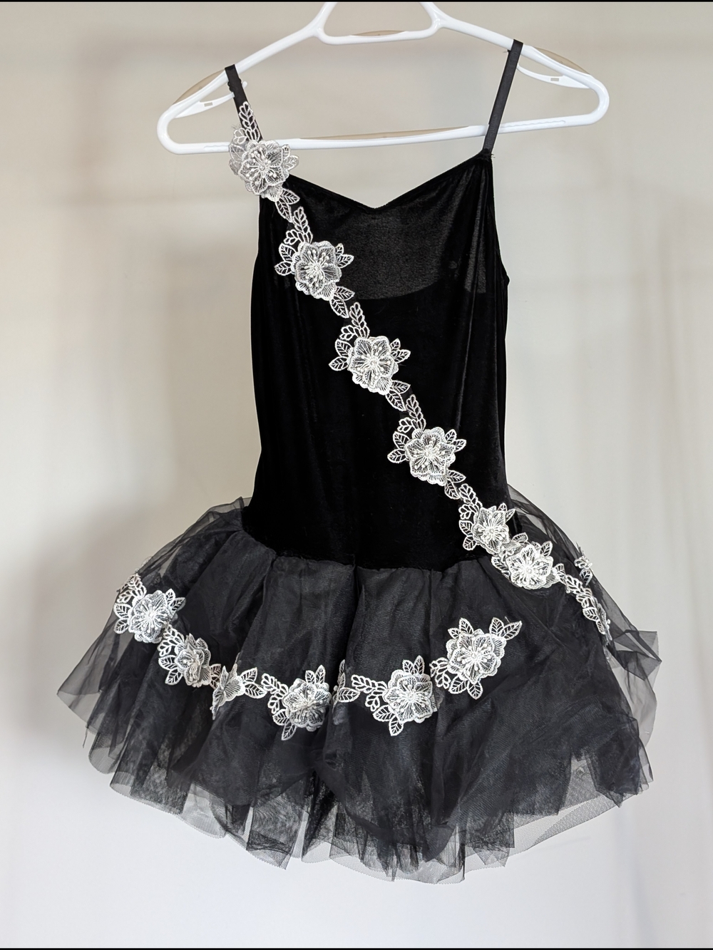 Black Floral Lace Tutu Costume